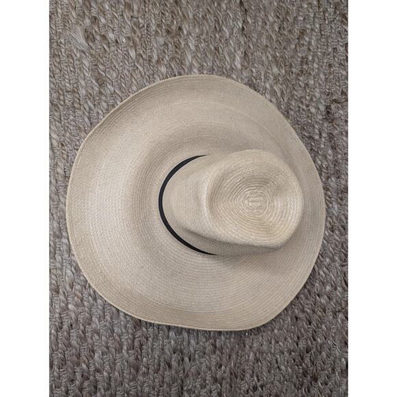 SANTOS HATS WOMEN\'S WIDE BRIM PALM LEAVES HAT W/BLACK BAND SIZE 6 5/8 main image 7